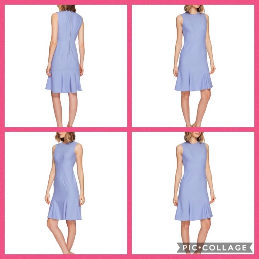 NWT Calvin Klein Flounce Hem Sheath Dress in Lilac